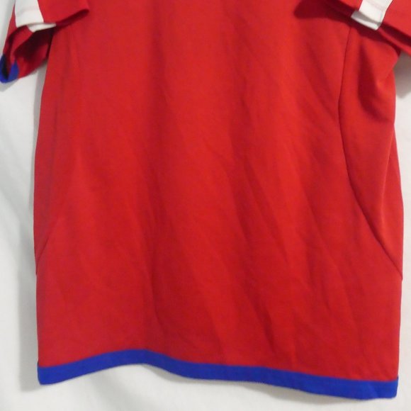 ATHLETIC WORKS | large, 14 | Red Exercise T-Shirt | Mesh Sides | White Stripes - Picture 13 of 13